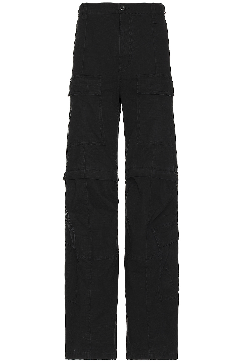 Flared Cargo Pants in Black