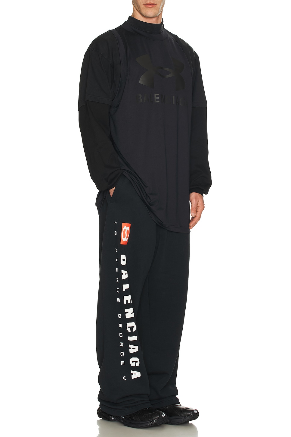 Image 1 of Balenciaga Baggy Sweatpants in Faded Black