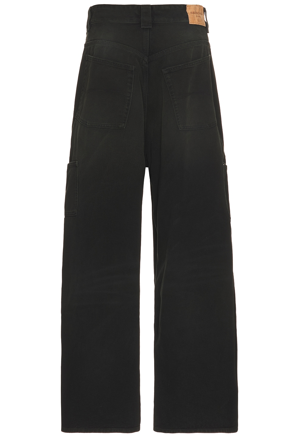 Balenciaga Baggy Ripped Off Denim Pants In Black