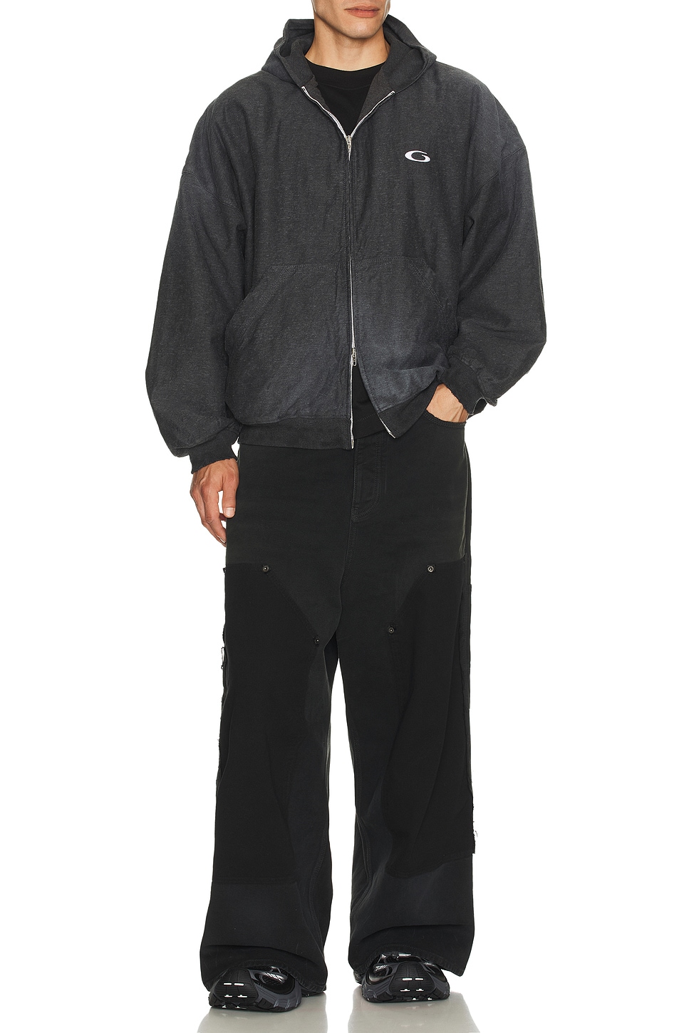 Image 1 of Balenciaga Ripped Off Baggy Pants in Black, Green, & Red