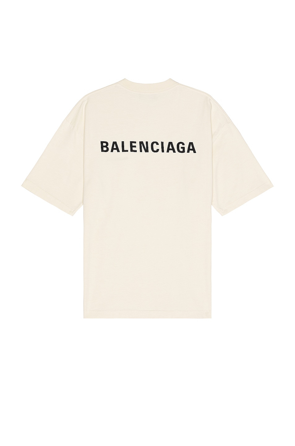 Image 1 of Balenciaga Medium Fit Back Logo T-Shirt in Cream & Black