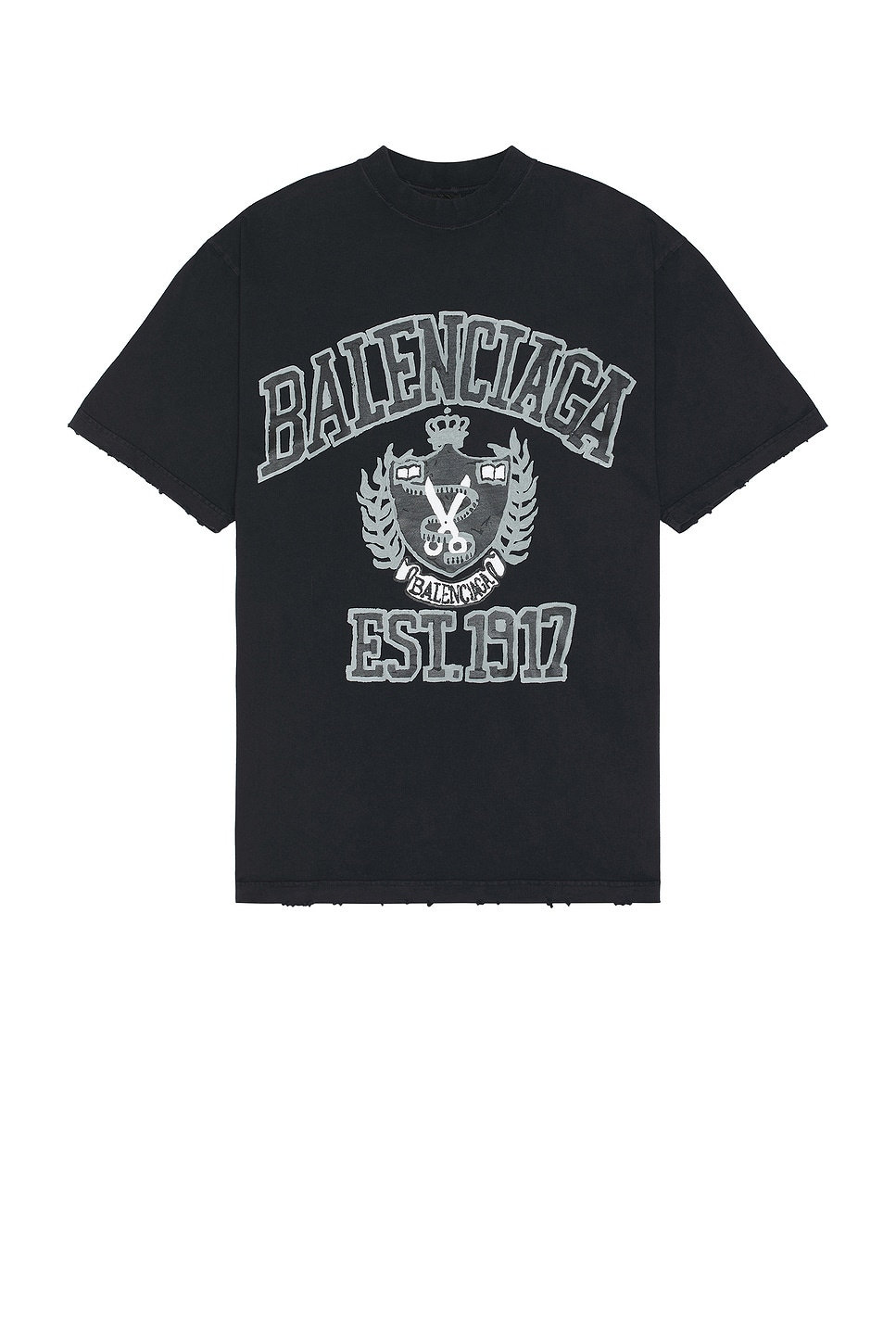 Image 1 of Balenciaga Medium Fit T-shirt in Washed Black & Black