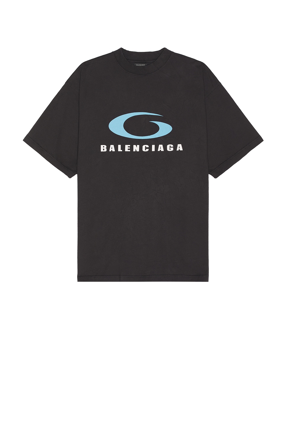 Image 1 of Balenciaga Medium Fit T-Shirt in Washed Black & Blue