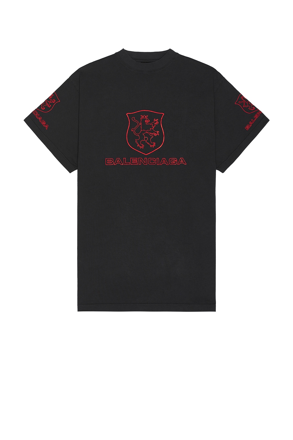 Image 1 of Balenciaga Oversized T-Shirt in Washed Black & Red