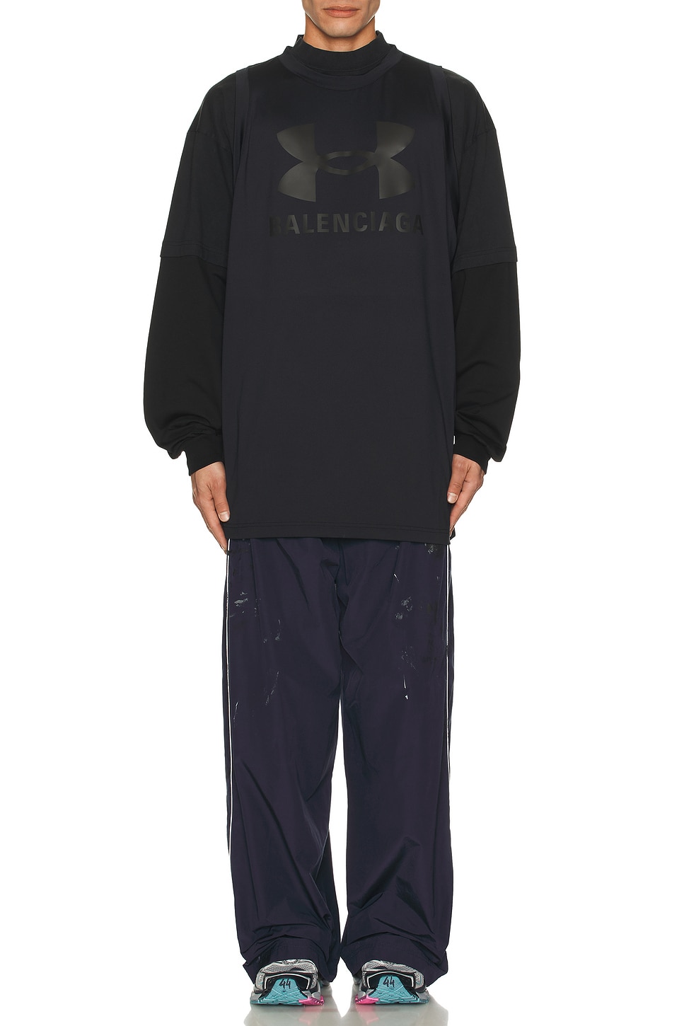 Image 1 of Balenciaga x Under Armour Layered T-Shirt in Black