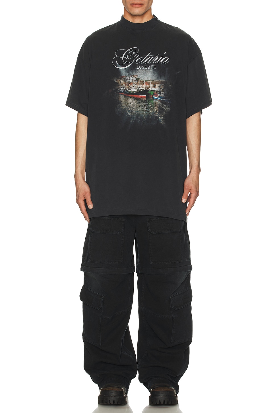 Image 1 of Balenciaga Oversized T-Shirt in Faded Washed Black