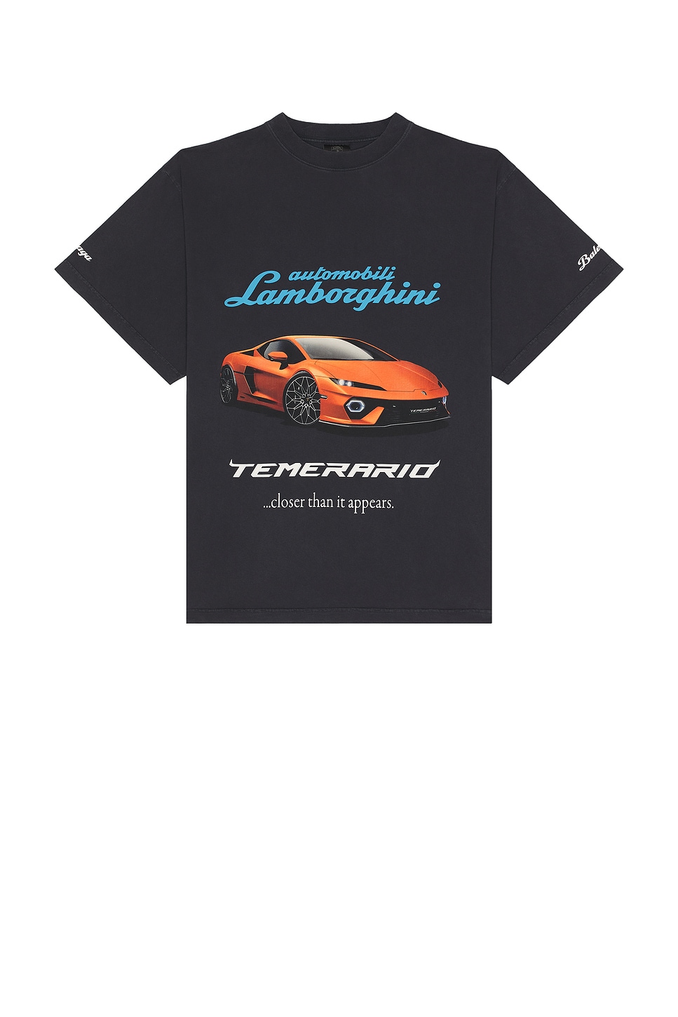Image 1 of Balenciaga x Lamborghini Oversized Tee in Faded Washed Black