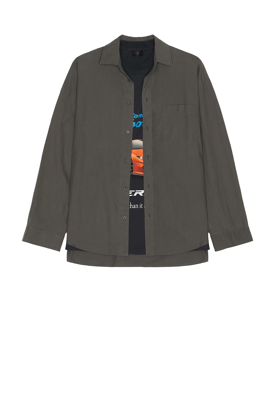 Image 1 of Balenciaga x Lamborghini Long Sleeve Layered Shirt in Elephant Grey
