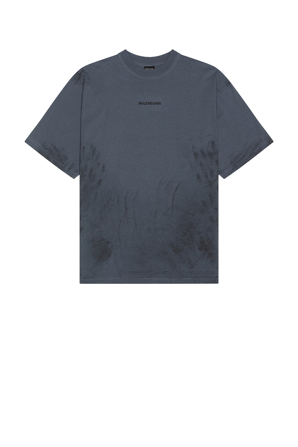 Image 1 of Balenciaga Medium Fit Tee in Faded Dark Blue & Black