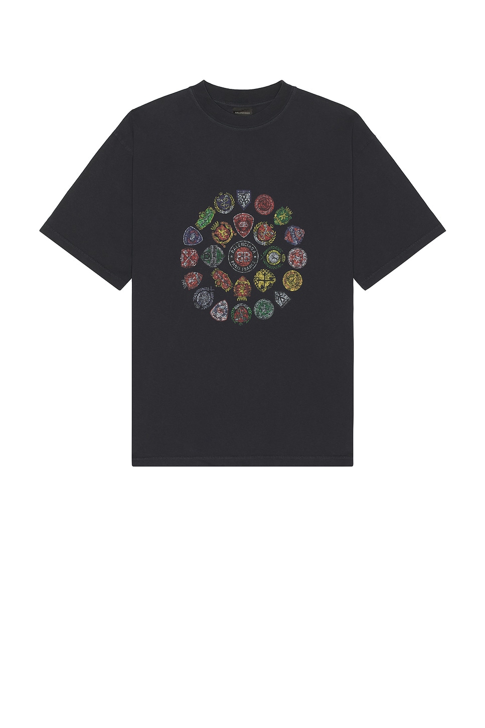 Image 1 of Balenciaga Medium Fit Tee in Faded Washed Black