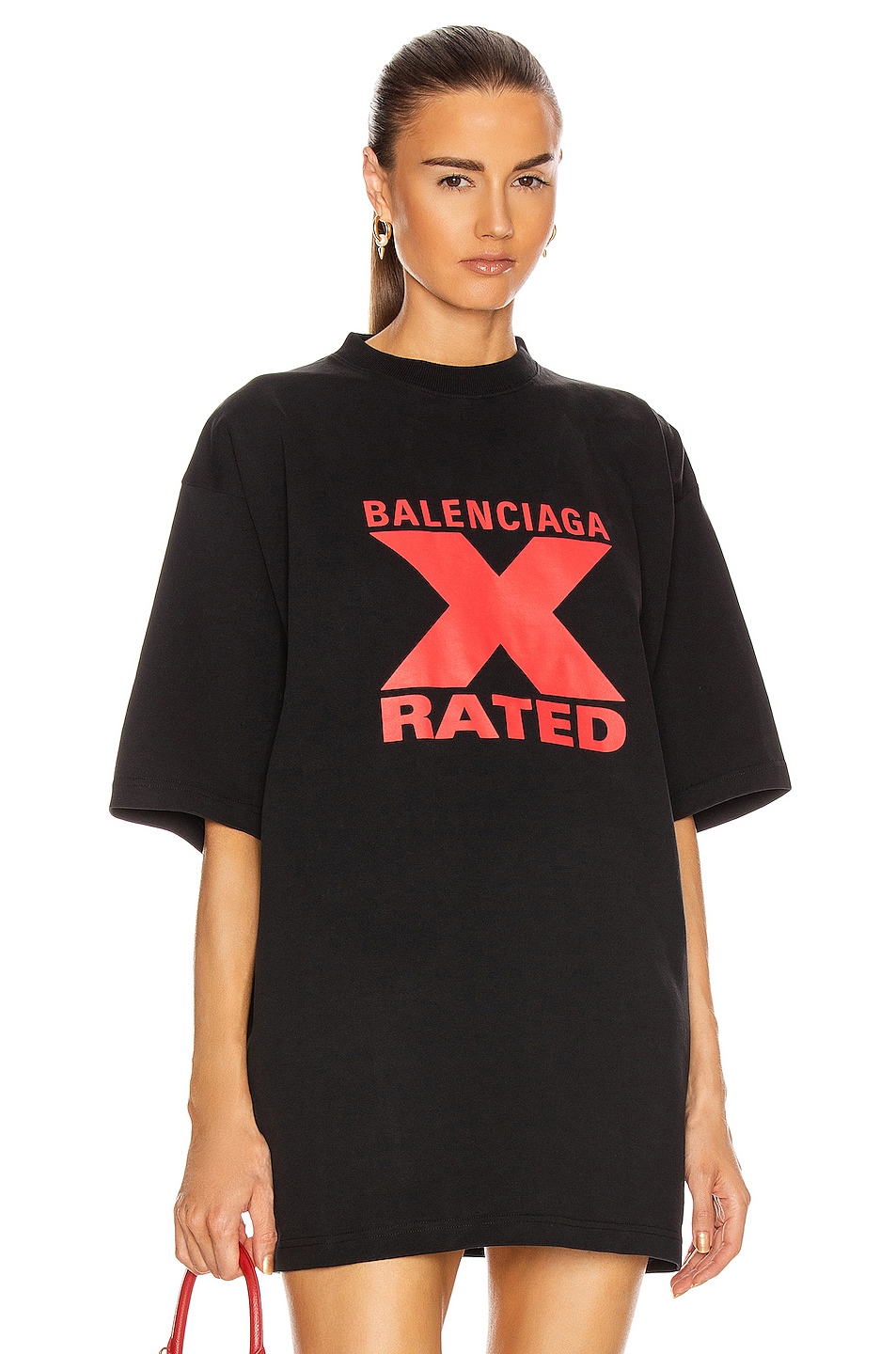 Image 1 of Balenciaga Short Sleeve Large Fit in Black/Red