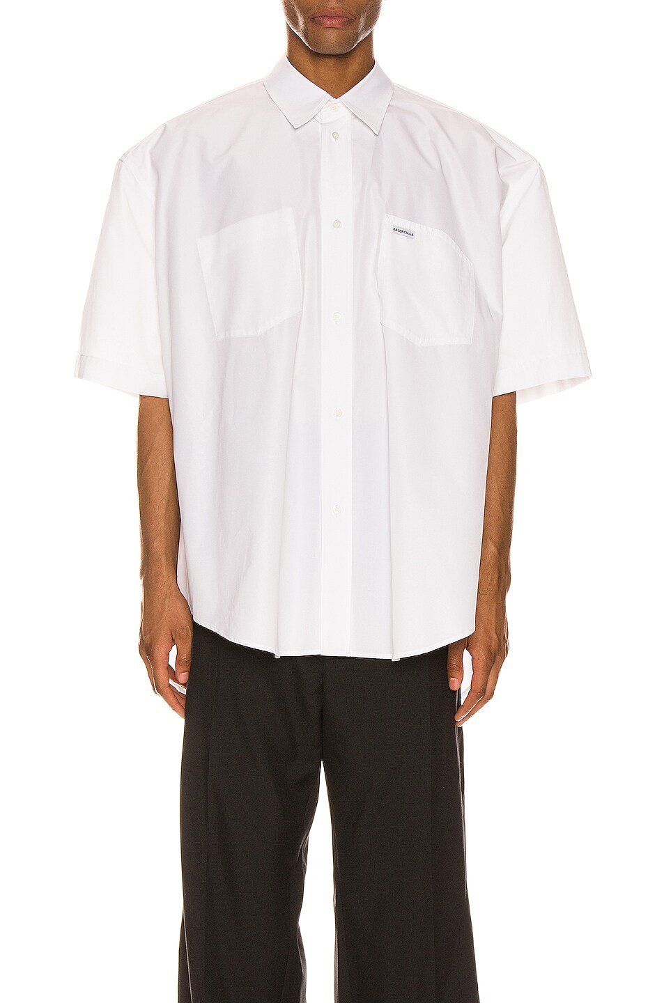 Image 1 of Balenciaga Short Sleeve Boxy Shirt in White
