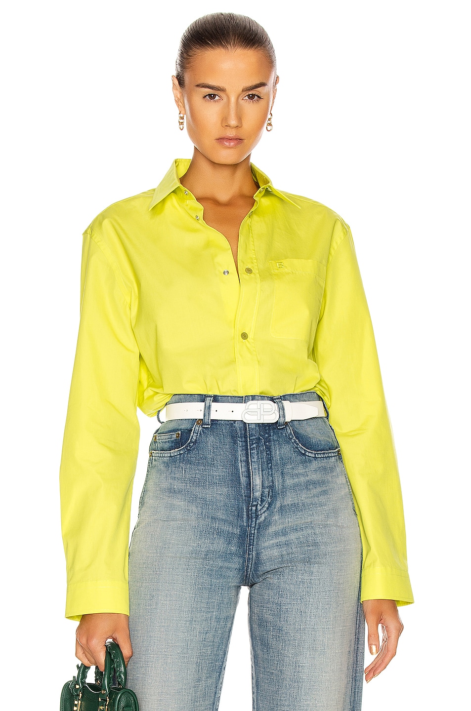 Image 1 of Balenciaga Fitted Shirt in Citrus Yellow