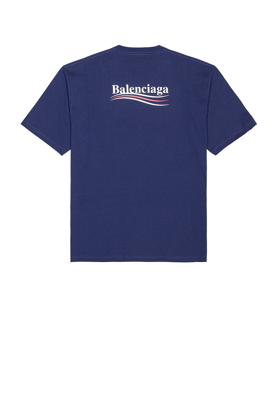 Image 1 of Balenciaga Short Sleeve Large Fit Tee in Pacific Blue & White