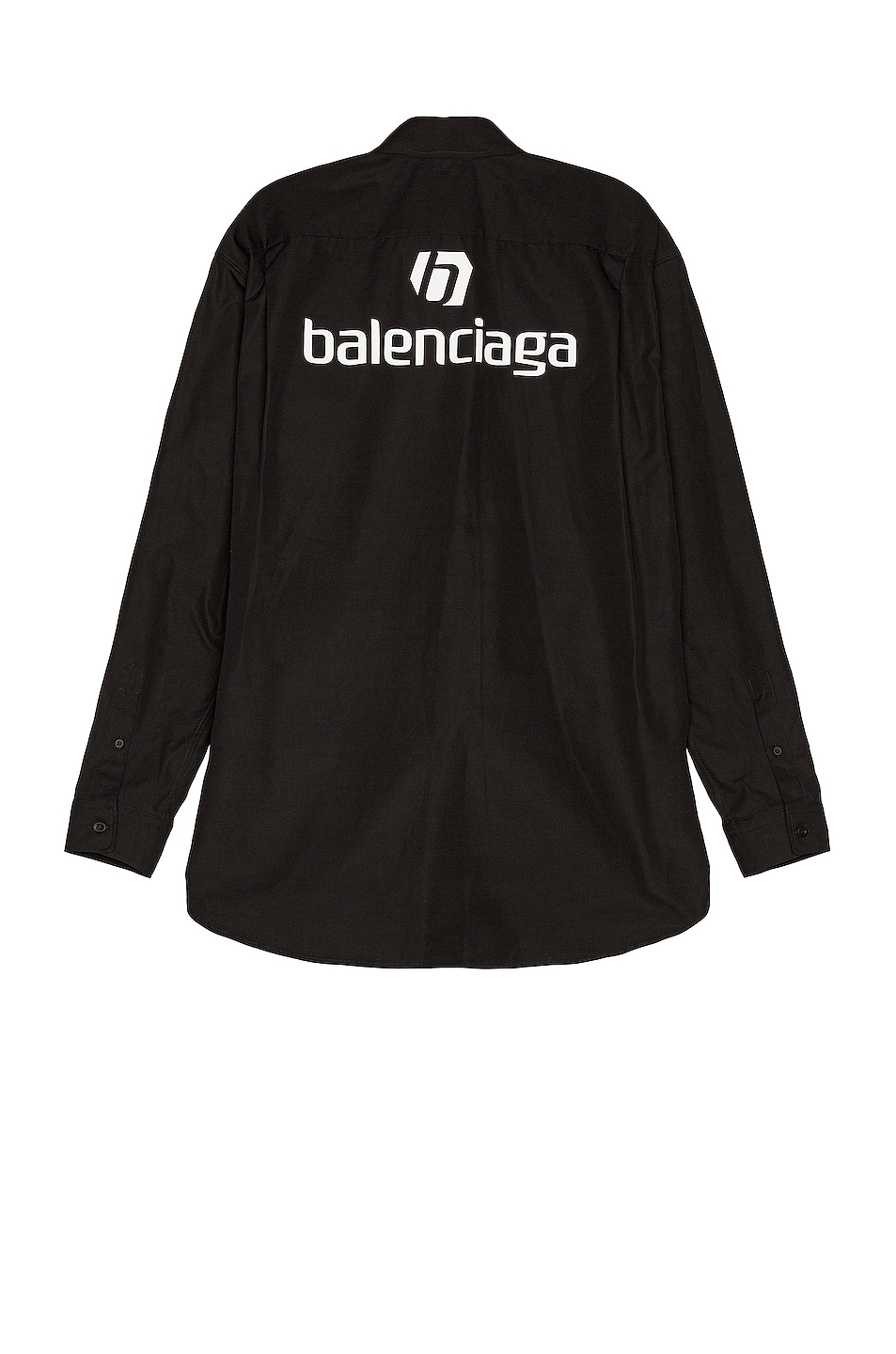Image 1 of Balenciaga Long Sleeve Logo Shirt in Black