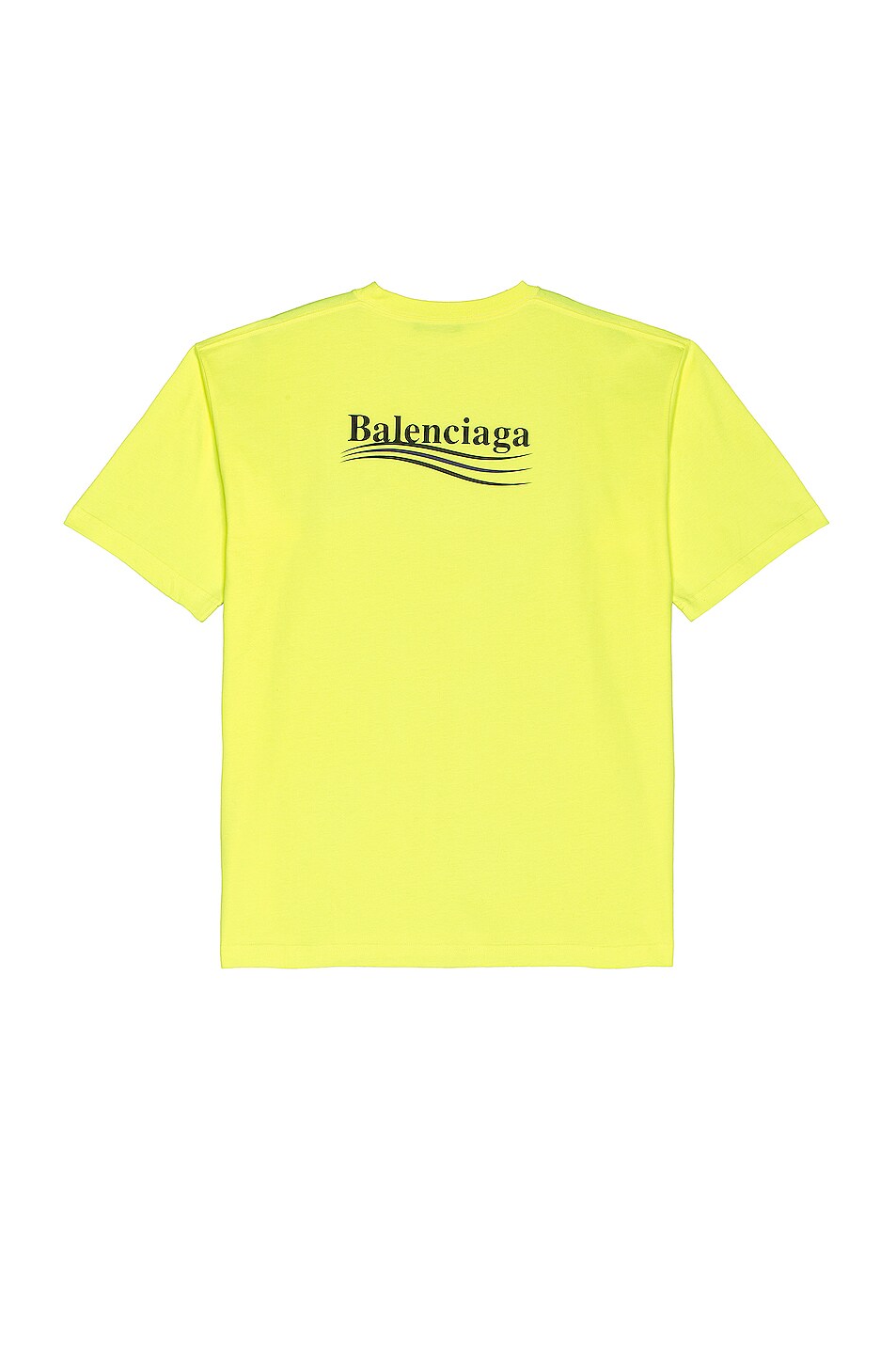 Image 1 of Balenciaga Large Fit Political Tee in Fluo Yellow & Black
