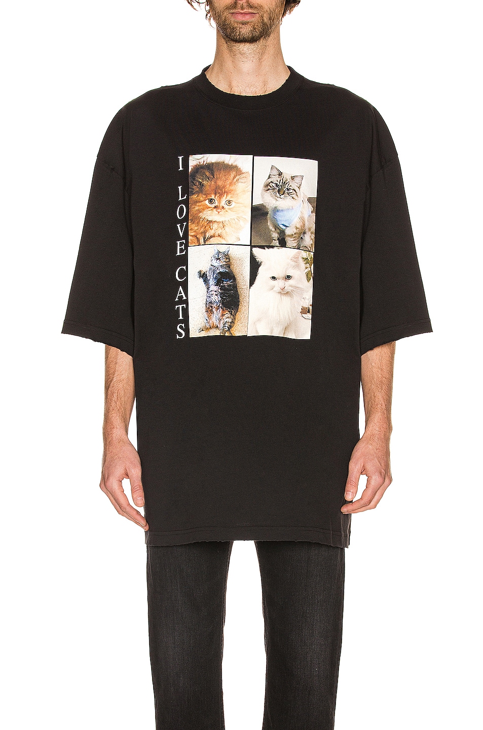 Balenciaga I Love Cats Tee in Black | FWRD