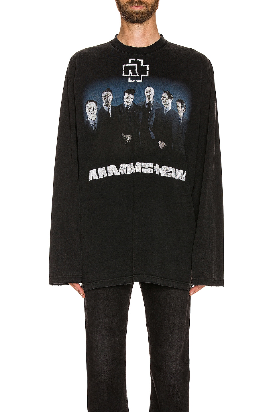 Balenciaga Rammstein Boxy L/S Shirt in Black | FWRD