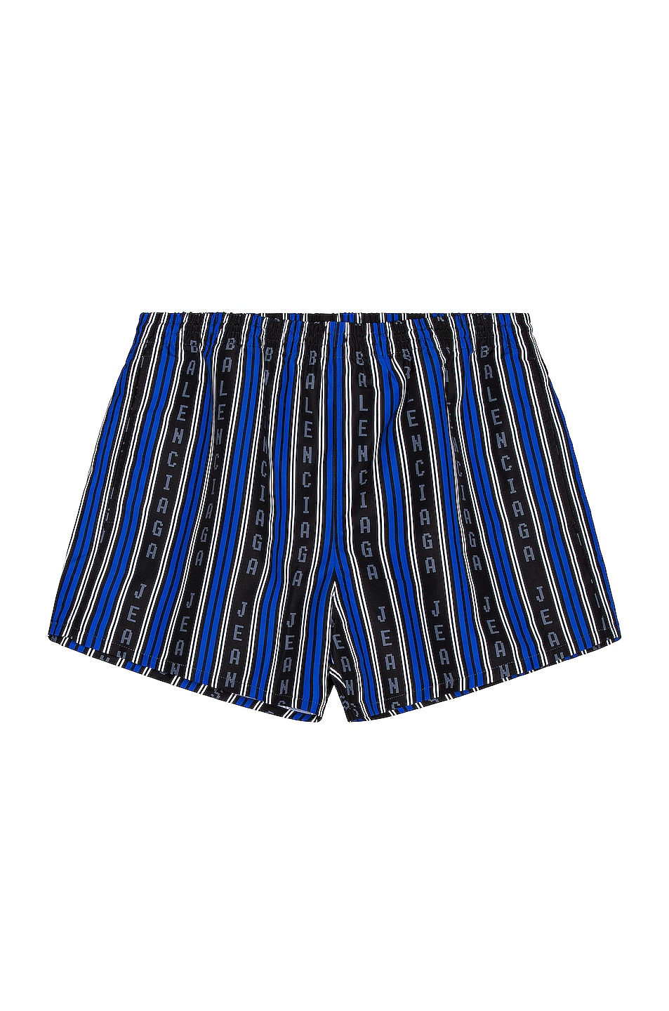 Image 1 of Balenciaga Stripe Swim Shorts in Royal & Black