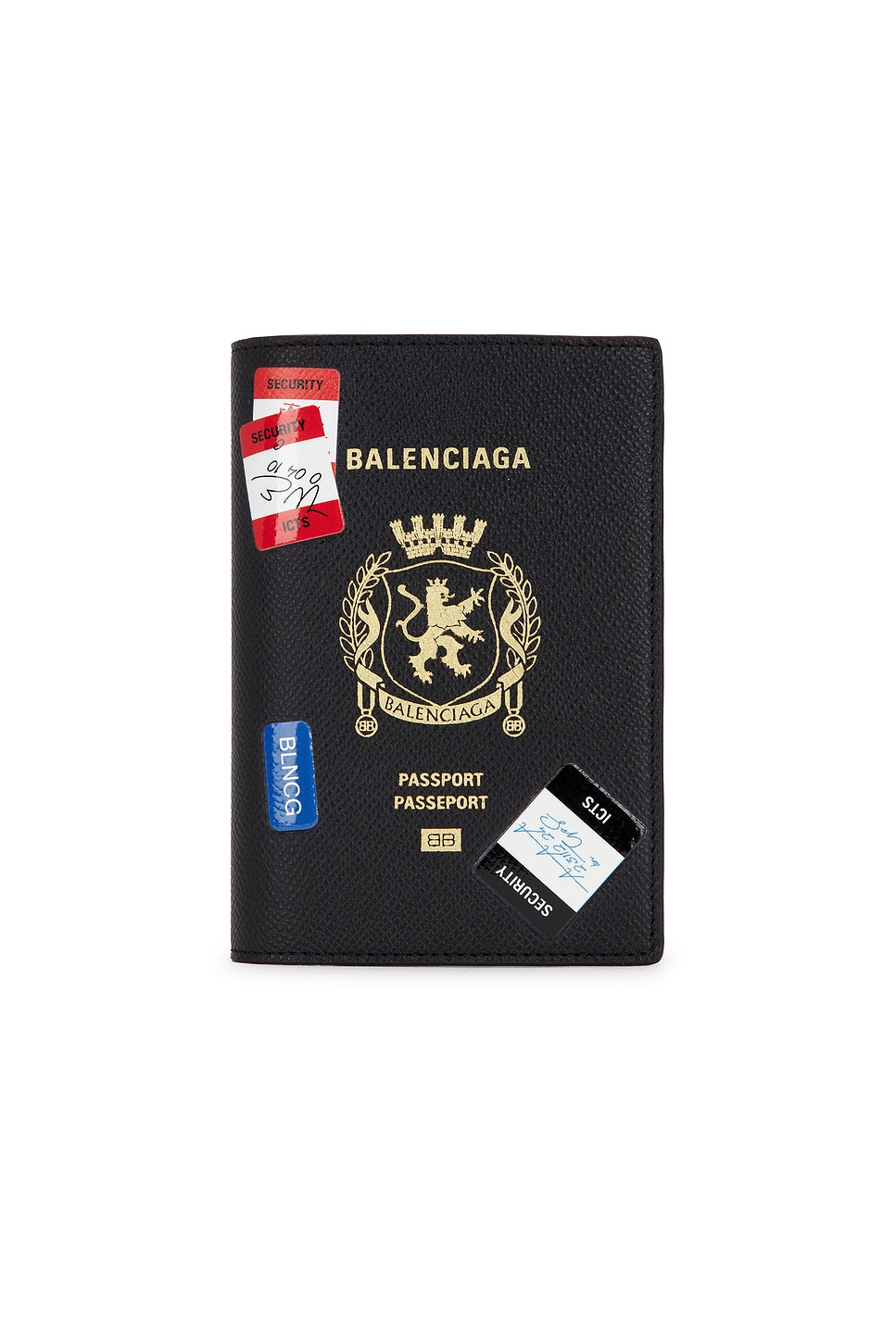 Balenciaga Travel Document Organizer Graphic Print In Black
