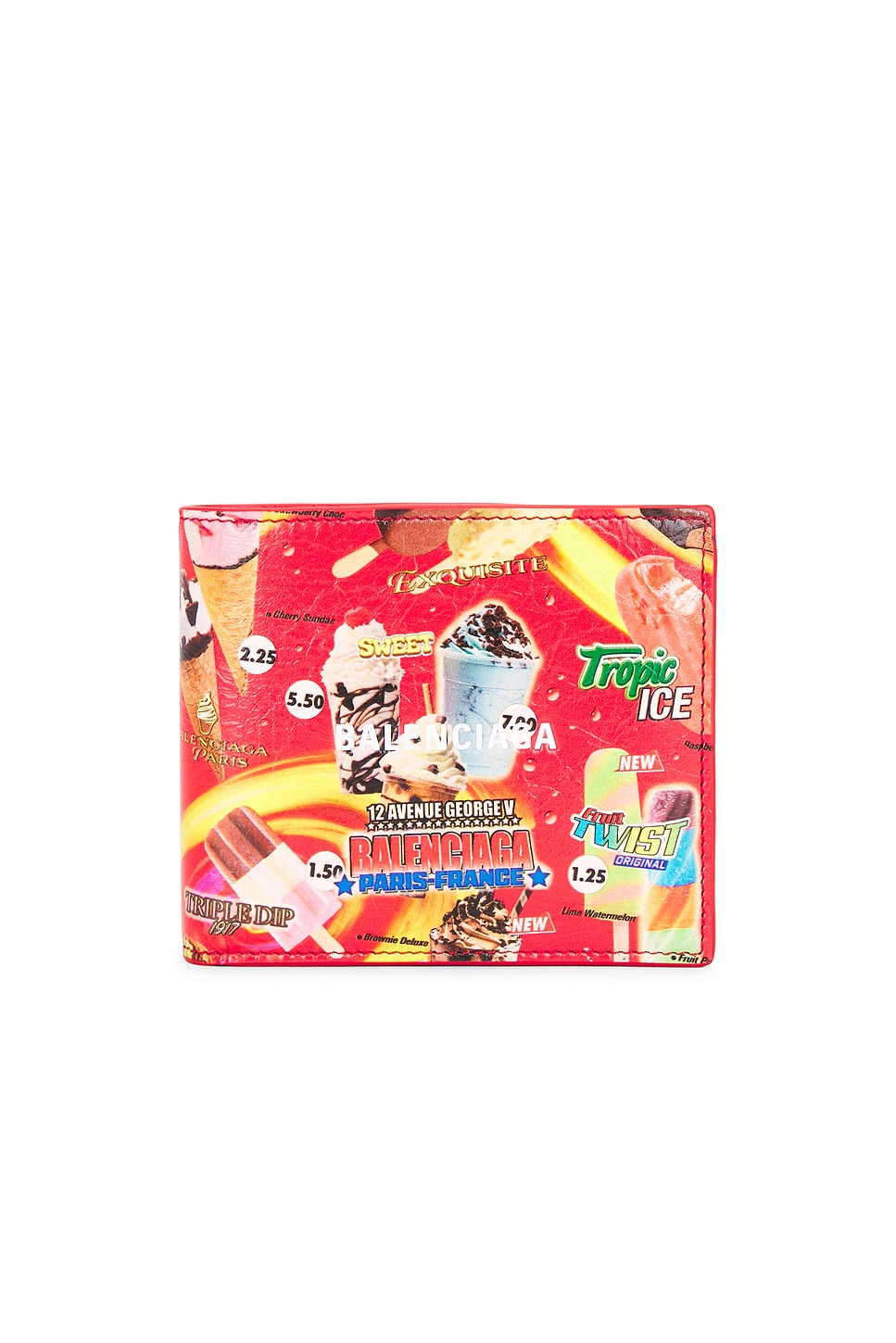 Balenciaga Cash Fold Wallet In Red