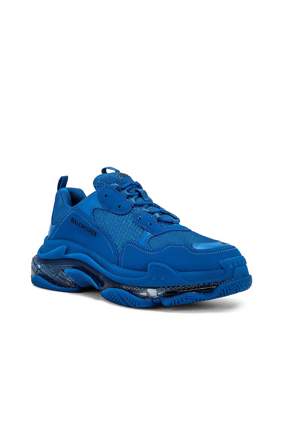 balenciaga triple s clear sole sneakers in navy blue
