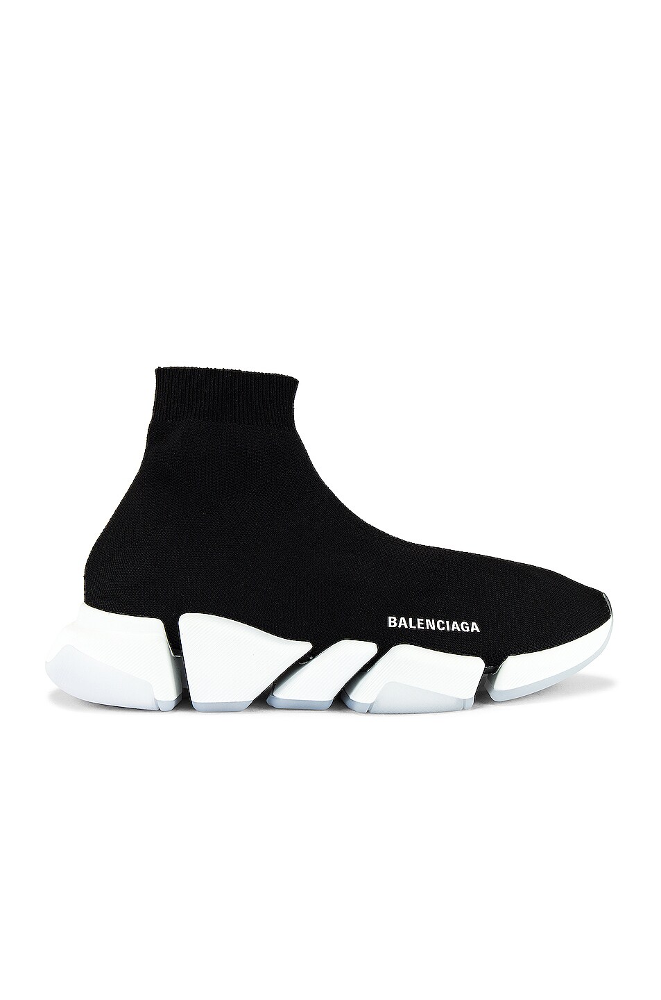 Image 1 of Balenciaga Speed 2.0 Light Clear Sole in Black, White & Transparent