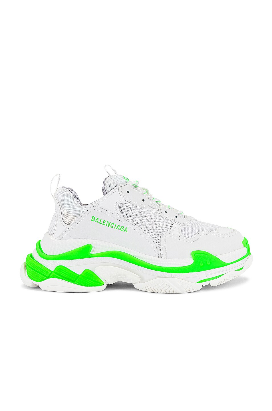 Image 1 of Balenciaga Triple S Sneaker in Fluo Green & White
