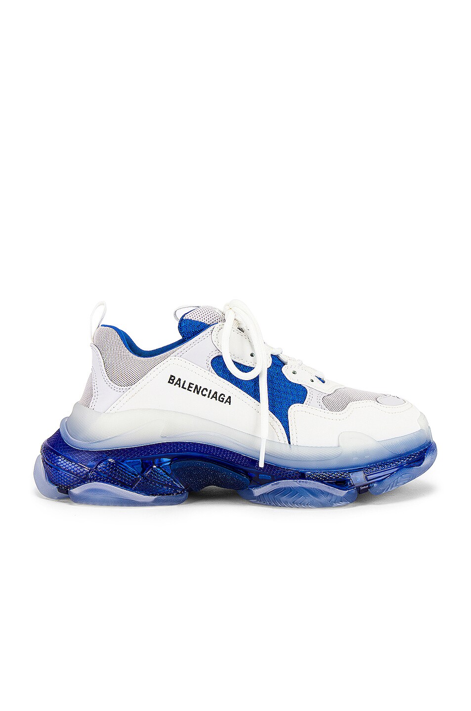 Image 1 of Balenciaga Triple S Clear Sole in White & Blue & Grey