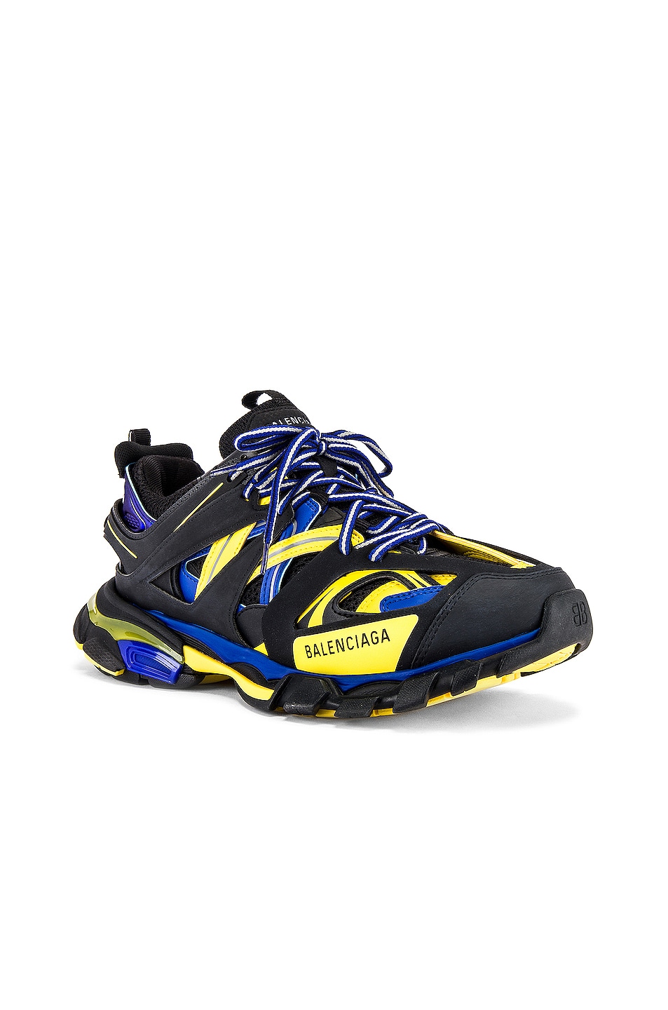 Balenciaga Track Sneaker in Black & Yellow & Blue | FWRD