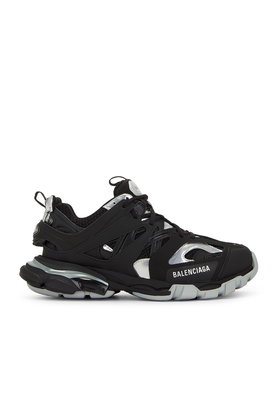 Image 1 of Balenciaga Track Sneaker in Black & Silver