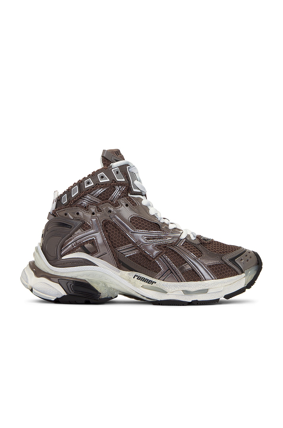 Balenciaga Runner Hightop Sneaker in Medium Grey, White, & Black FWRD