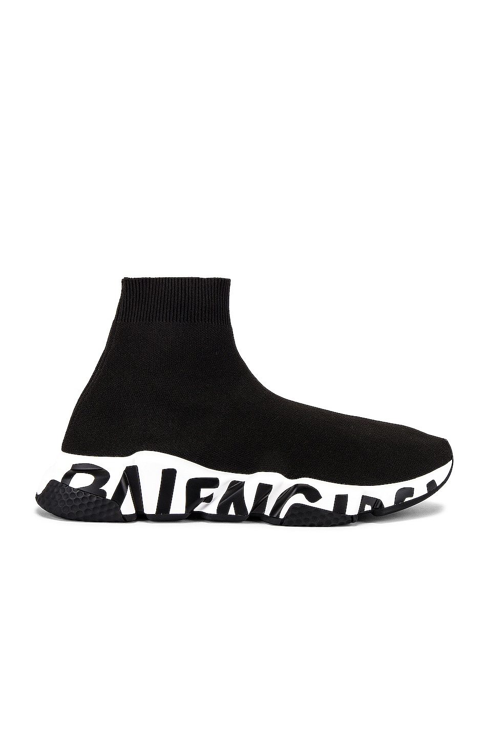 Image 1 of Balenciaga Speed Light Sneaker in Black & White & Black