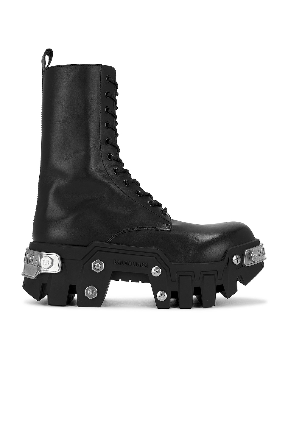Image 1 of Balenciaga Bulldozer Lace Up Boot in Black, Silver