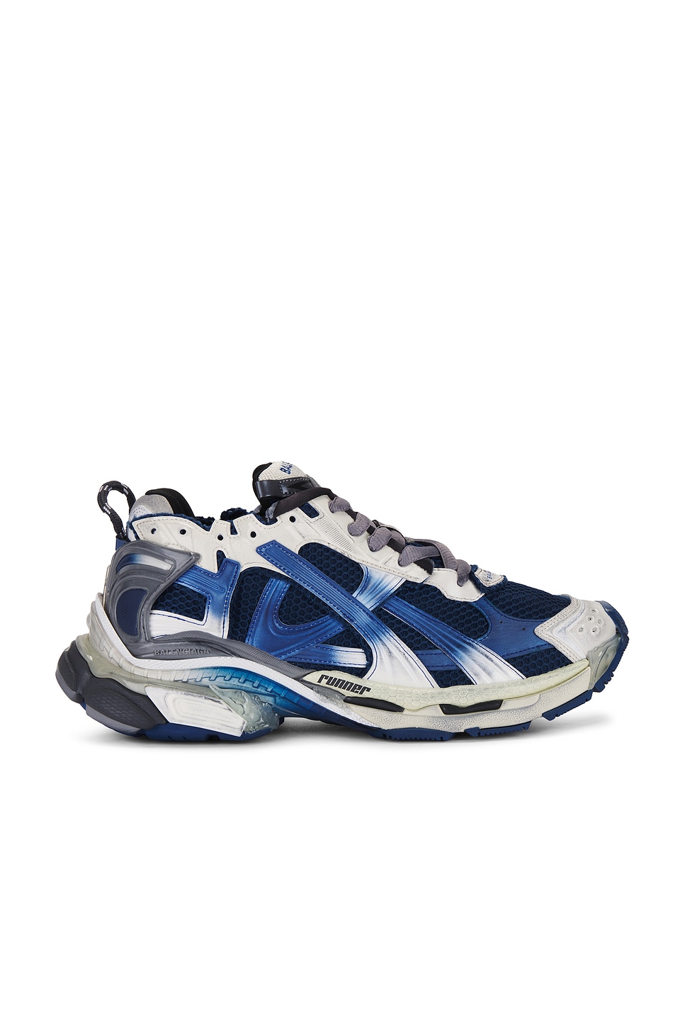 Image 1 of Balenciaga Runner Sneakers in Beige, Navy, & Grey