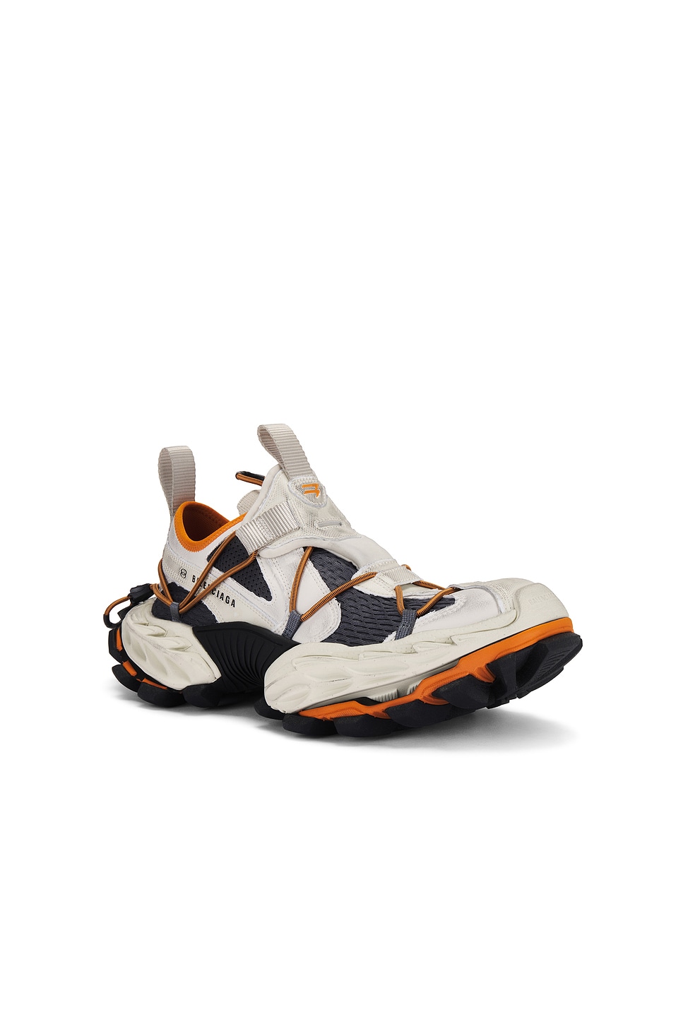 Balenciaga Multicolor Synthetic Leather And Mesh Hike Sneakers In Beige & Orange
