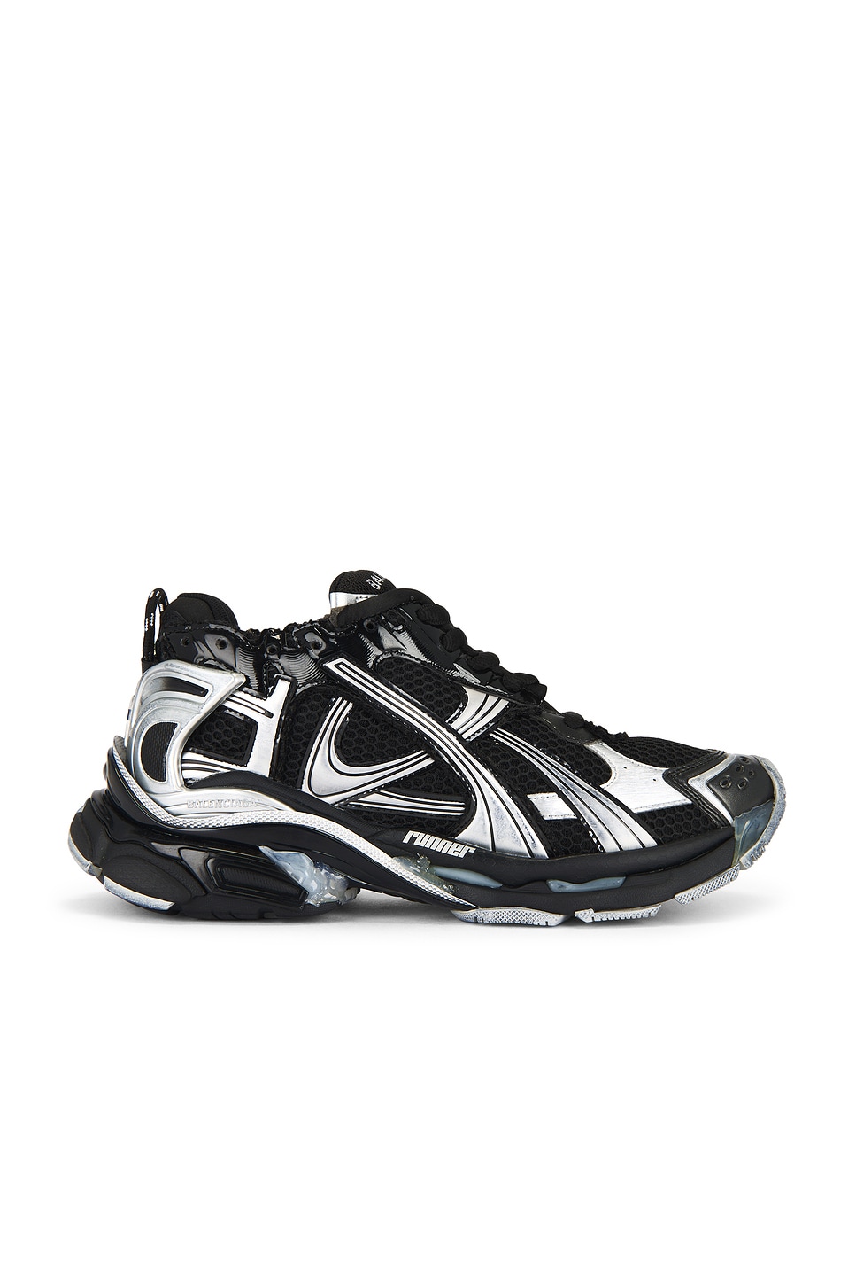 Image 1 of Balenciaga Runner Sneaker in Black & Silver