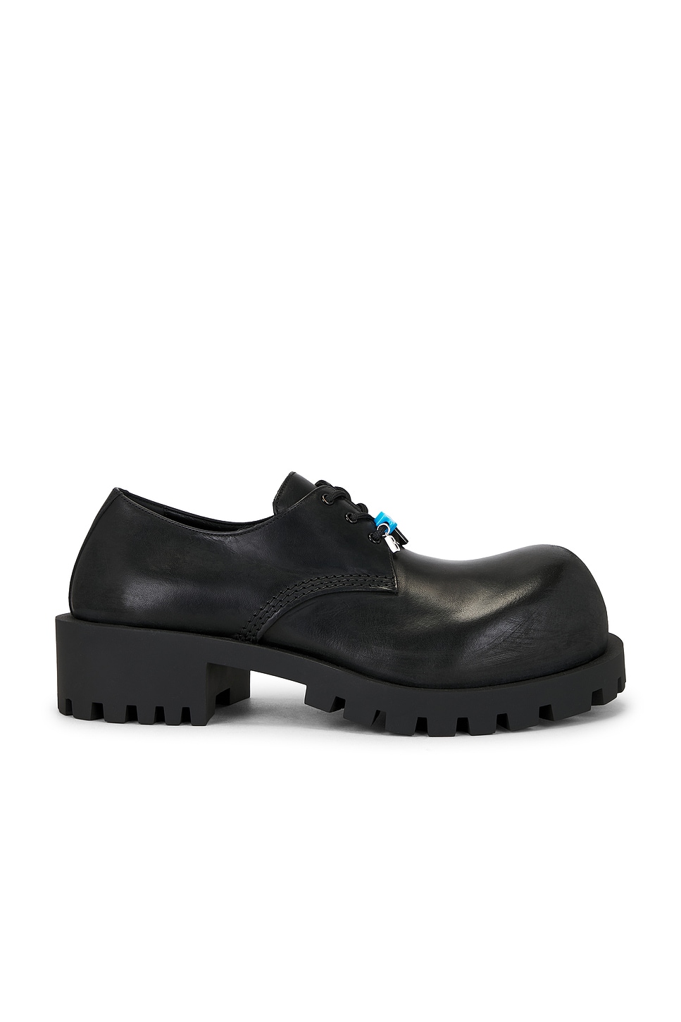 Balenciaga Black Leather Derby Hummer Lace Up Shoes In Black