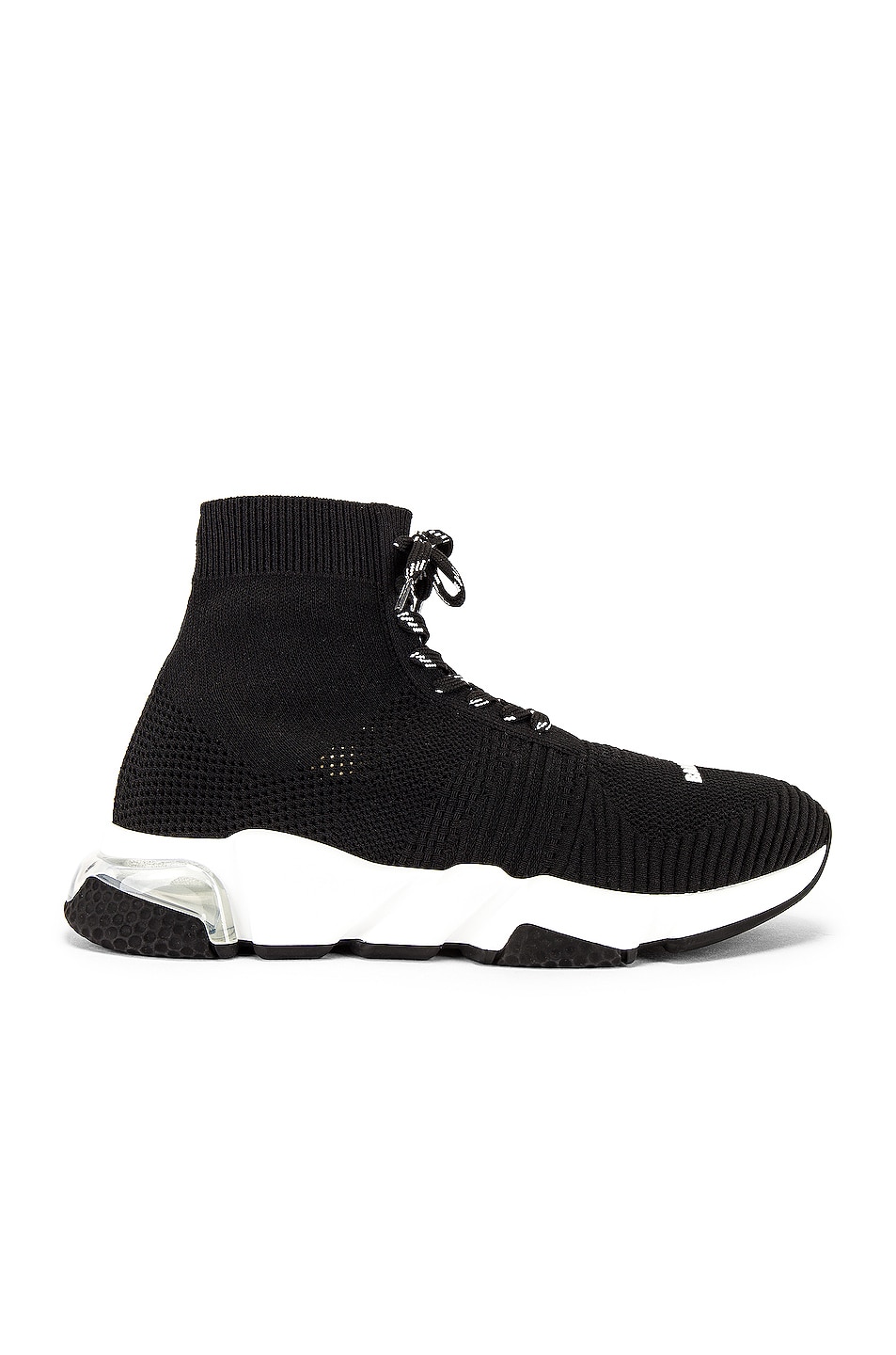 Image 1 of Balenciaga Speed Lace Up Sneaker in Black & White & Clear & Black