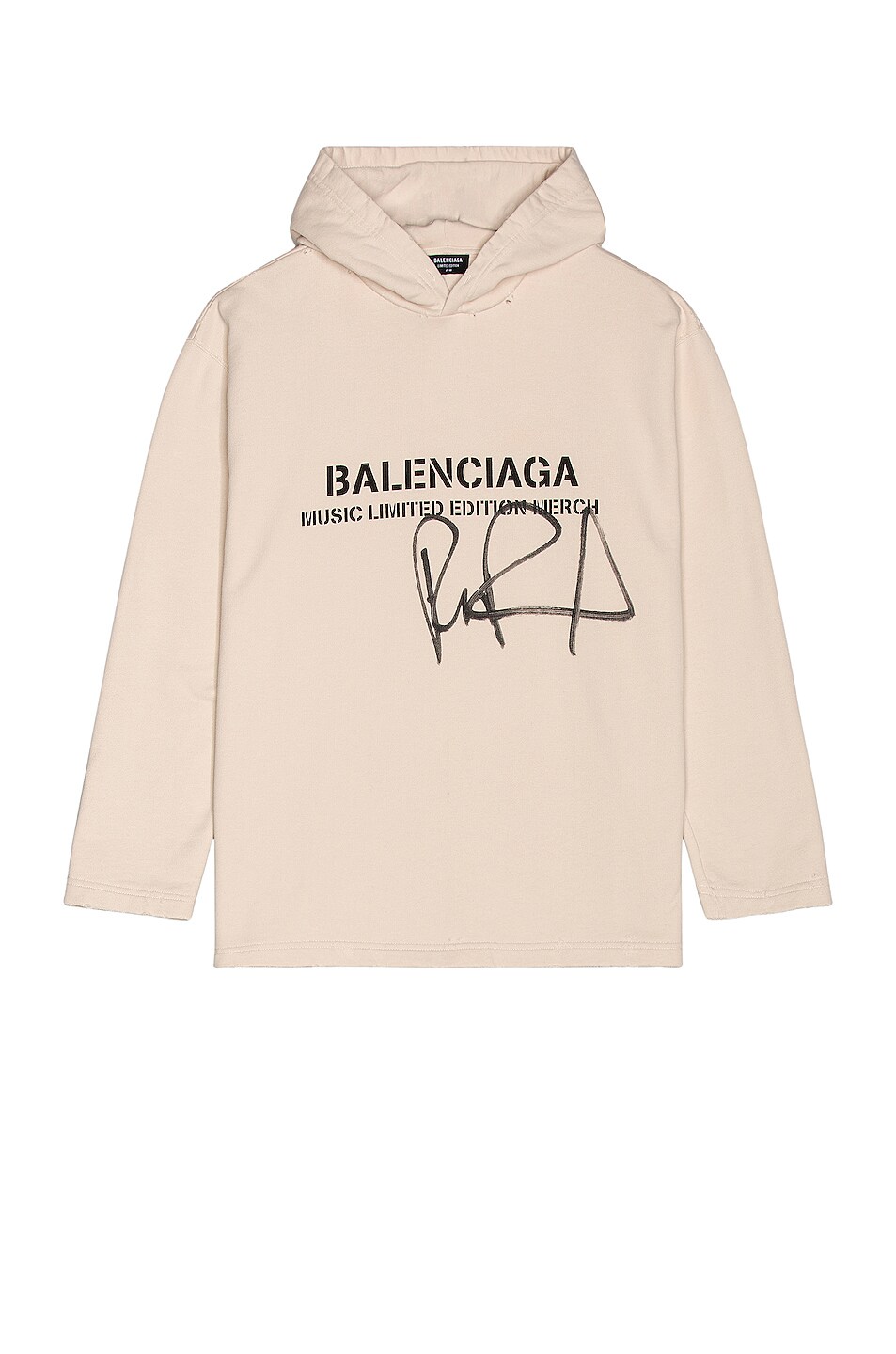 Image 1 of Balenciaga RuPaul Cropped Hoodie in Chalky White & Washed Black