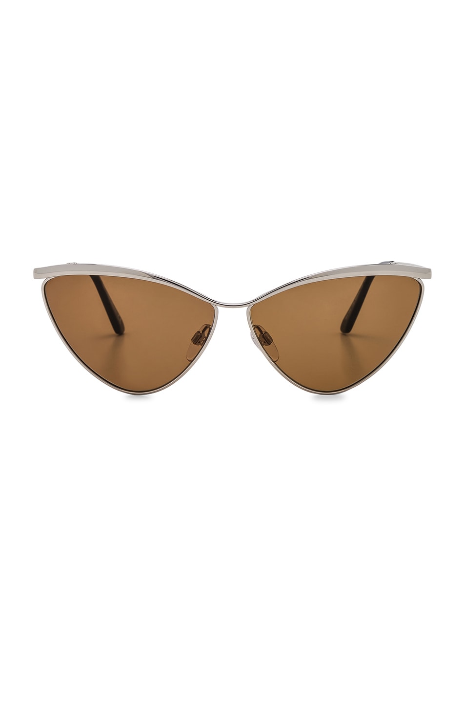 Image 1 of Balenciaga Cat Eye Sunglasses in Silver & Vintage Brown