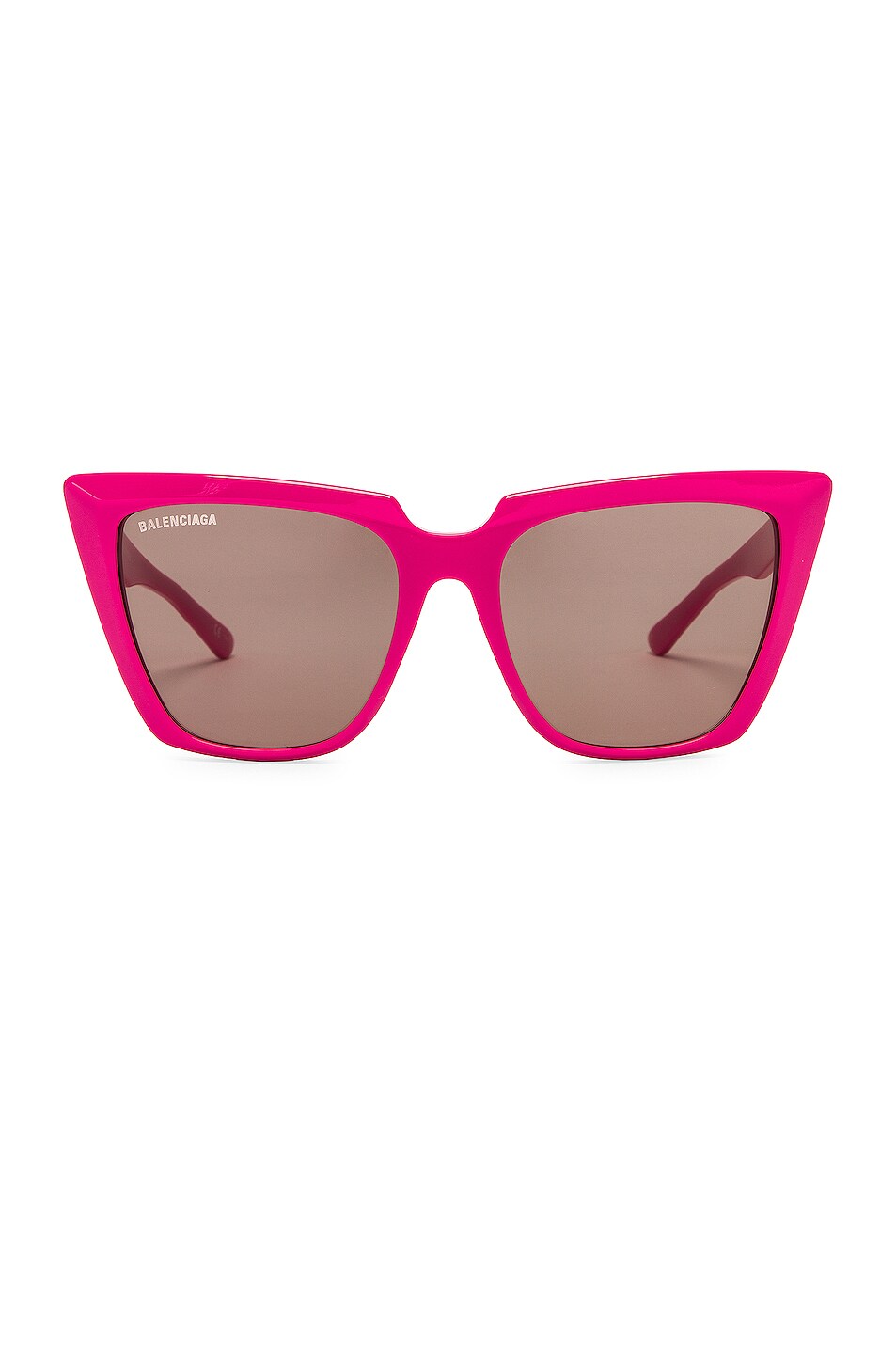Image 1 of Balenciaga Tip Cat Eye Sunglasses in Shiny Solid Fuchsia