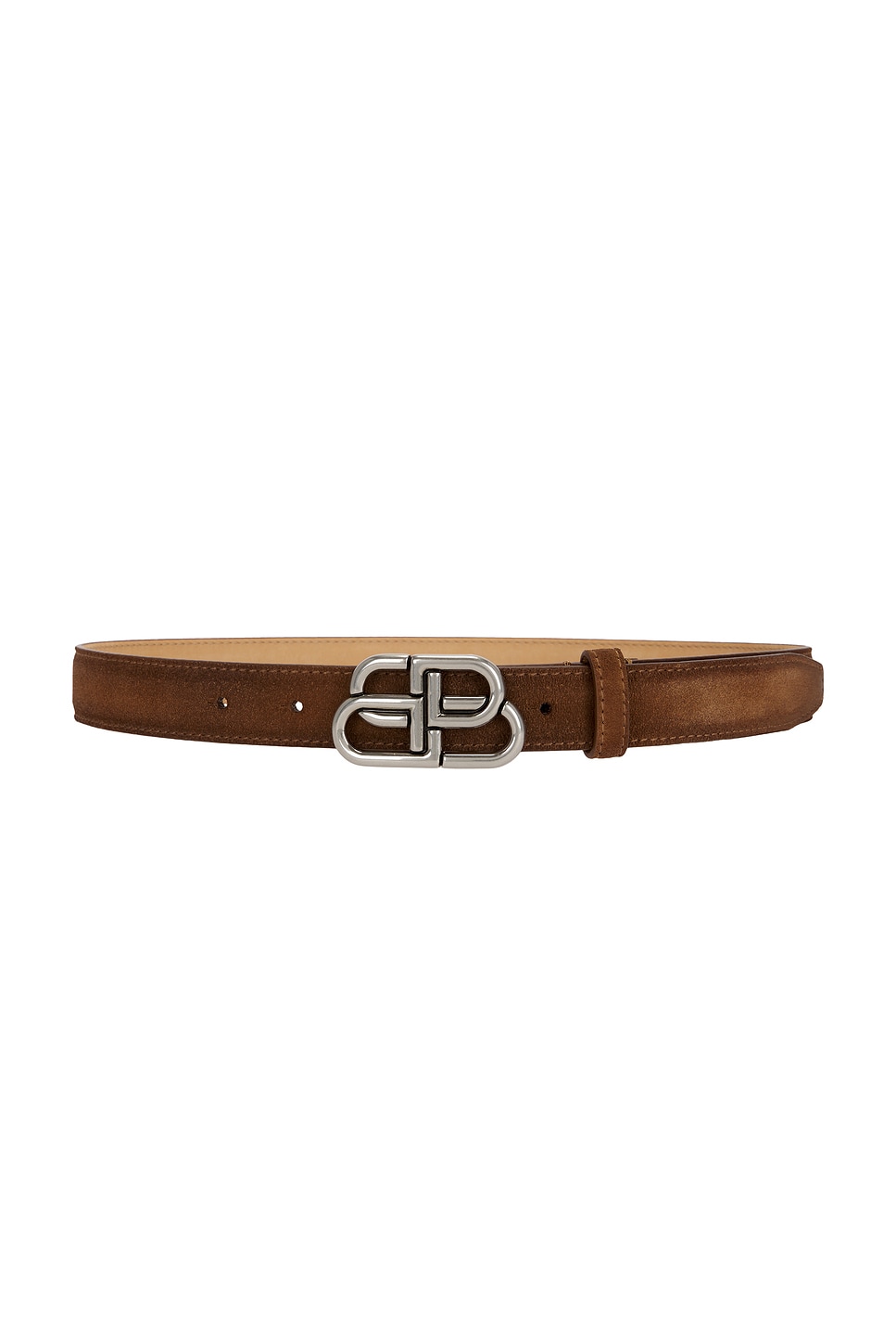 Balenciaga Bb Thin 25 Belt In Brown