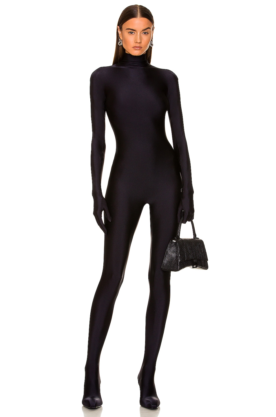 Image 1 of Balenciaga Falkon Long Sleeve Jumpsuit in Black