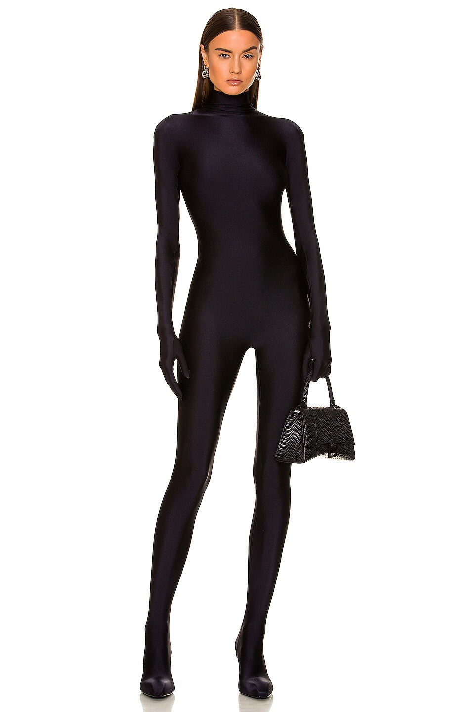 Image 1 of Balenciaga Falkon Long Sleeve Jumpsuit in Black