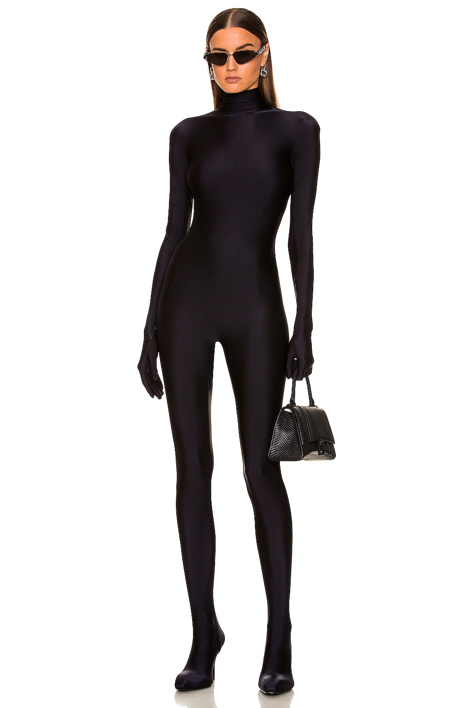 Balenciaga Falkon Long Sleeve Jumpsuit in Black | FWRD