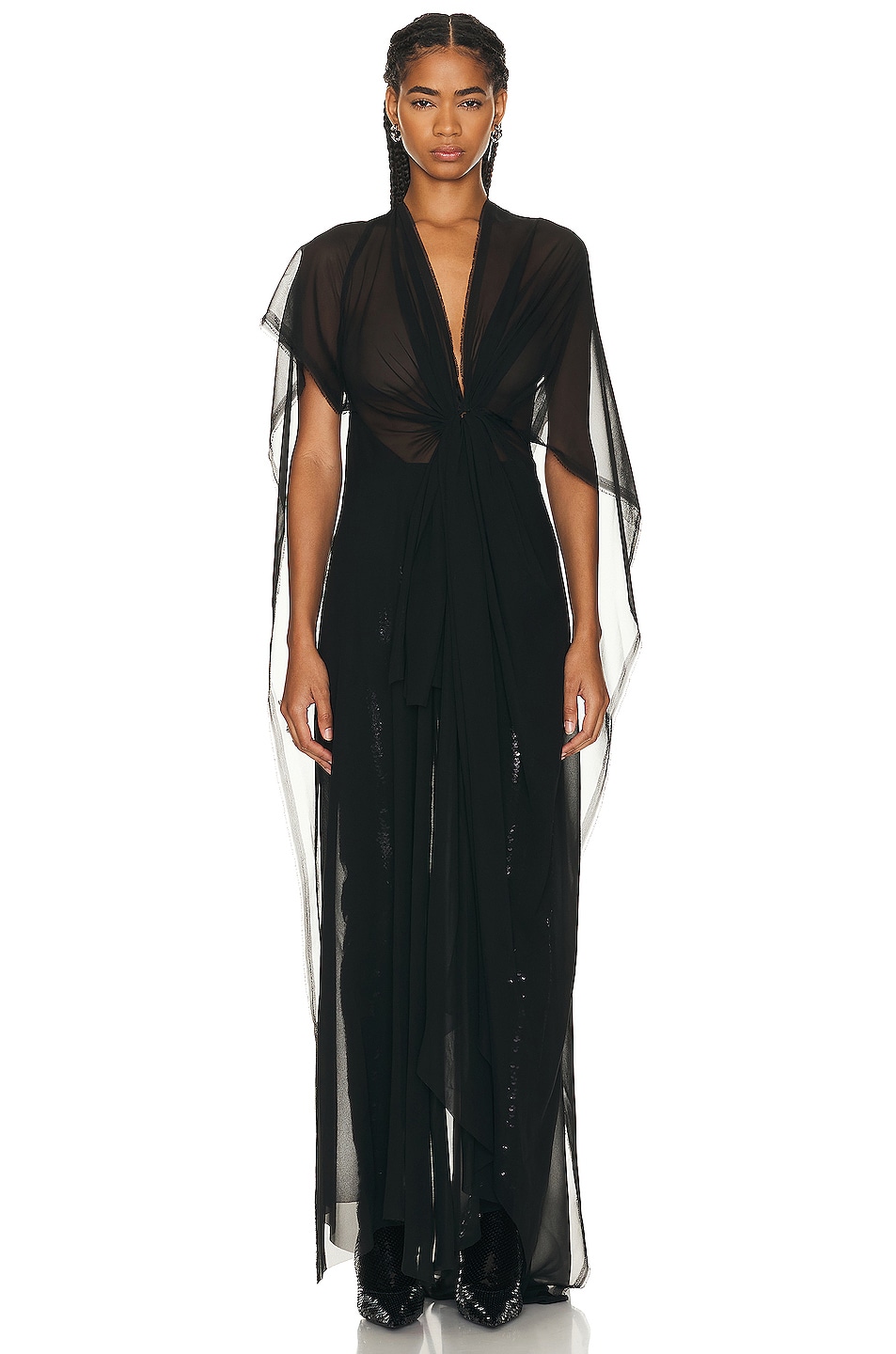 Image 1 of Balenciaga Fabric Cut Dress in Black