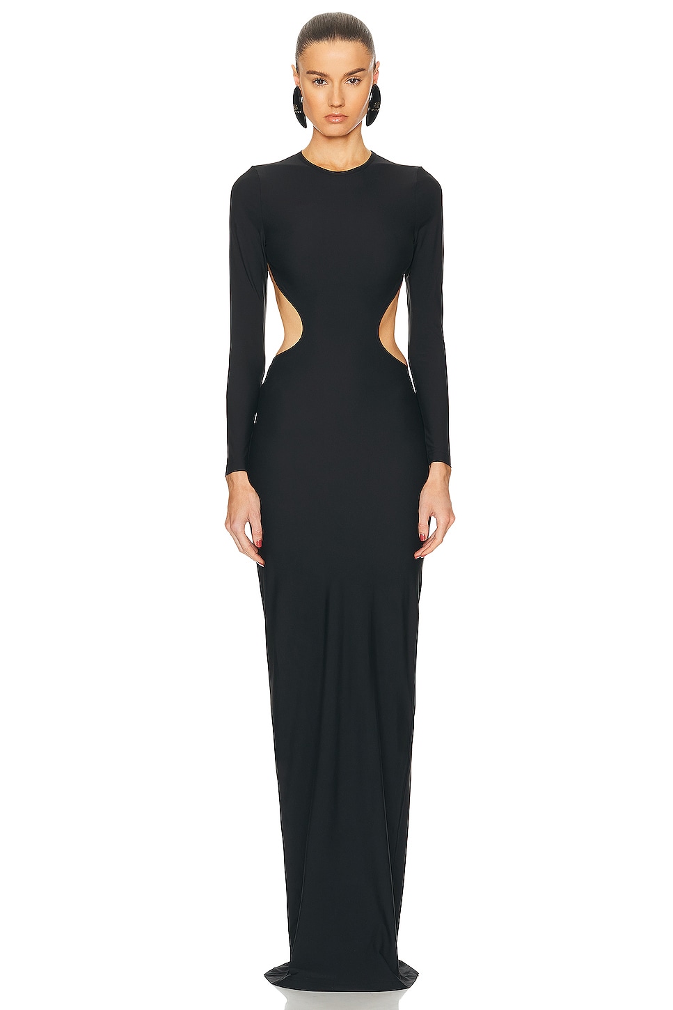 Image 1 of Balenciaga Cut Out Maxi Dress in Black