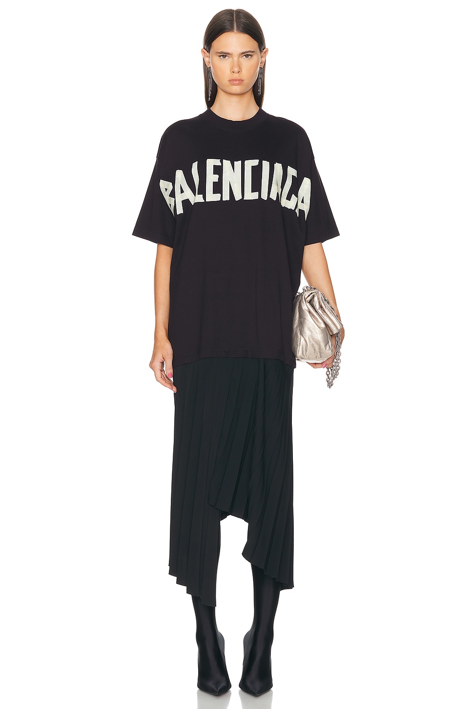 Image 1 of Balenciaga T-Shirt Dress in Black