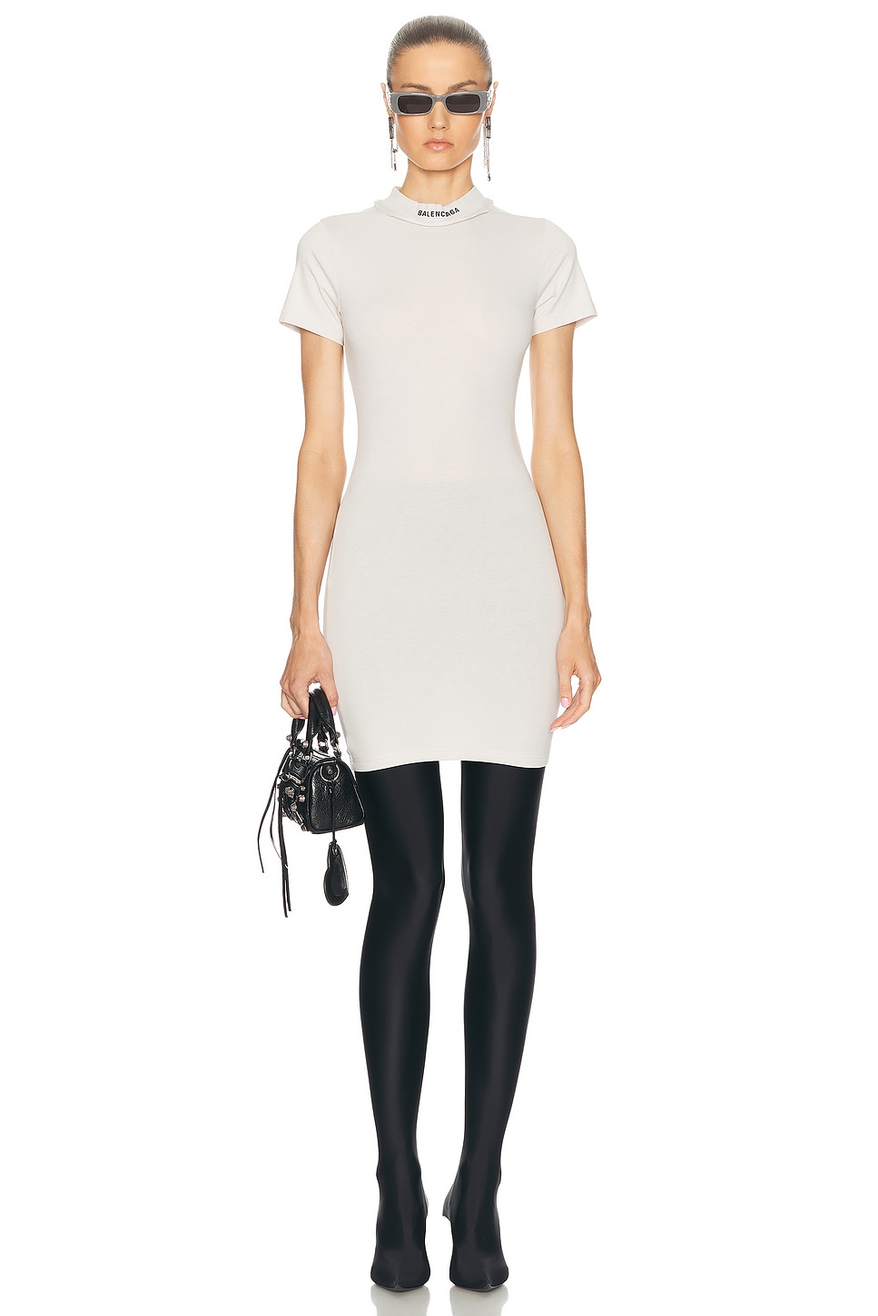 Image 1 of Balenciaga T-shirt Mini Dress in Off White